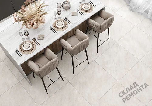 Фото Керамогранит матовый Alma Ceramica Риалто GFU04RLT08R молочный 600*600*9 – купить в Мирном: цена, описание, фото. Интернет-магазин 2