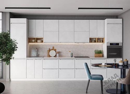 Фото Кухня ДСВ Тренто штукатурка белая – купить в Мирном: цена, описание, фото. Интернет-магазин 3