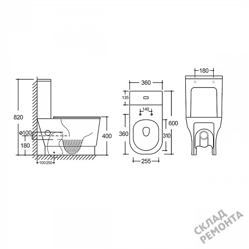 Фото Унитаз напольный Grossman Tornado GR-4490SQ купить в Мирном: цена, описание, фото. Интернет-магазин 8
