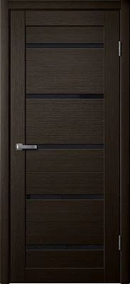 Дверь FlyDoors Ла Стелла 206 дуб мокко, экошпон, черное стекло