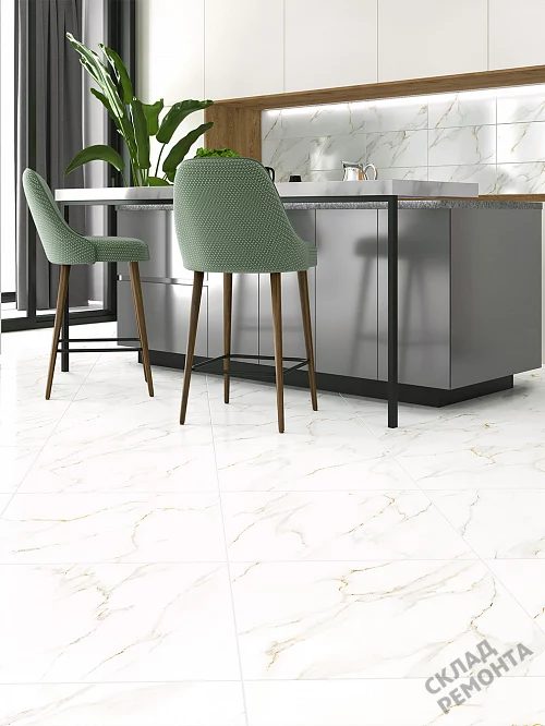 Фото Керамогранит лаппатированный Alma Ceramica Невада GFU04NVD00L белый 600*600*9 – купить в Мирном: цена, описание, фото. Интернет-магазин 1