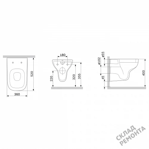 Фото Унитаз подвесной Am.Pm Spirit V2.0 C701700WH безободковый купить в Мирном: цена, описание, фото. Интернет-магазин 3