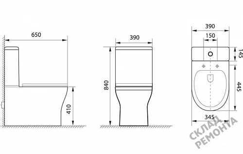 Фото Унитаз напольный Aquanet Roll-C 210764 безободковый купить в Мирном: цена, описание, фото. Интернет-магазин 5