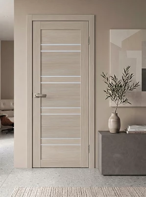 Дверь FlyDoors Лайт Дорс L11 ясень, микрофлекс, матовое стекло