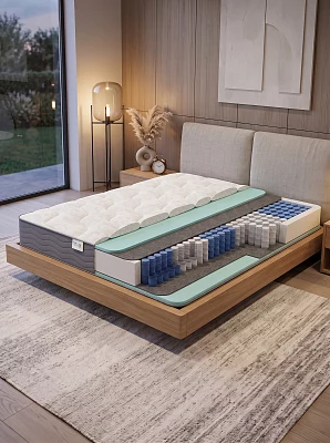 Матрас ортопедический двусторонний EcoSleep Prime One (чехол серый трикотаж Extra-LAX)